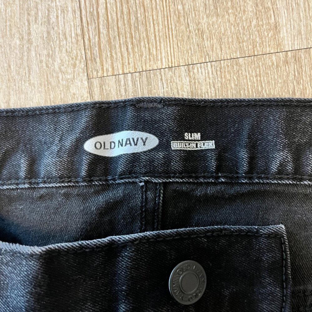 Mens Old Navy Black Slim Jeans - 38x32 - Picture 7 of 8